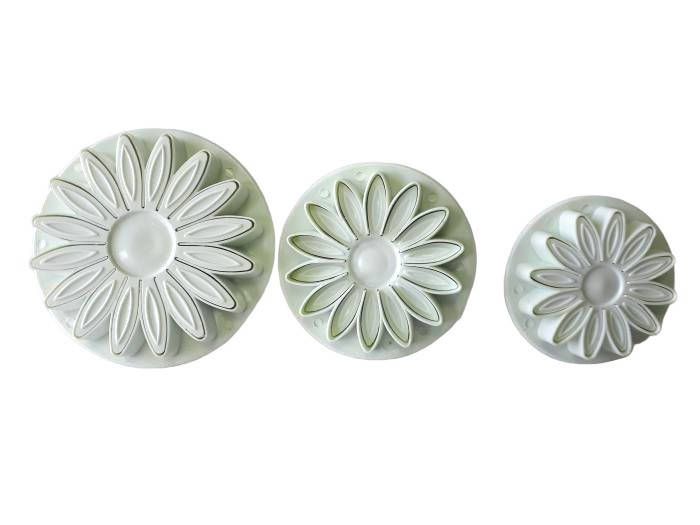 Набори кондитерських плунжерів для мастики та печива пластиковий Гербера 3 в наборі штуки