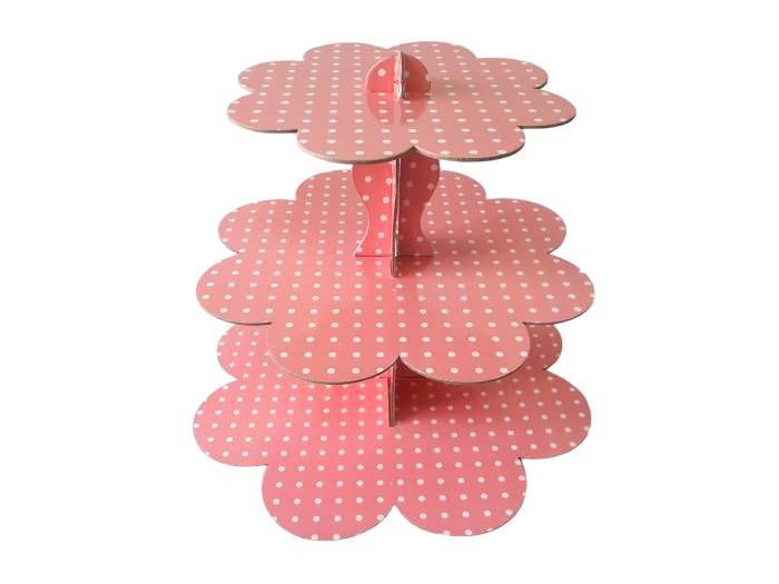 Стійка для капкейков кексів маффинов картонна Підставка для тістечок Етажерка для десертів 3 х ярусна