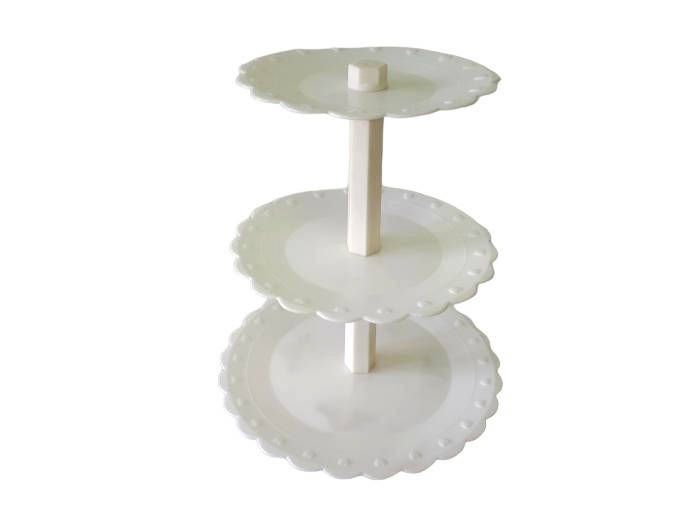Підставка для торта 3 х ярусна Стойка пластикова для капкейков D 20/24/29 cm H 40 cm