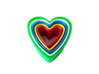 Пластикова форма для випікання печива та пряників Серце Вирубування каттер для печива в наборі 5 штук H 3 cm