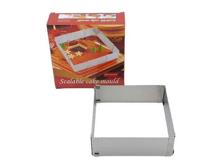 Форма для випікання квадратна розсувна Форма для складання та формування торта з нержавіючої сталі Квадрат 15,5-28 cm