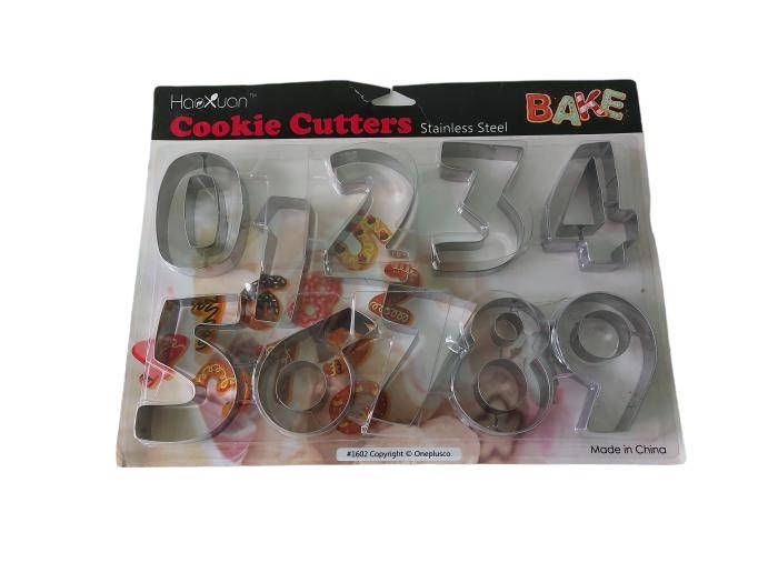 Форма для випічки печива каттер Вирубка металева "Цифри" в наборі 10 штук L 8 cm