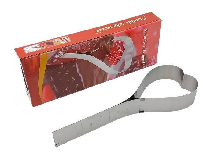 Форма для випікання фігурна розсувна Серце Форма для збирання та формування торта з нержавіючої сталі 16 - 30 cm