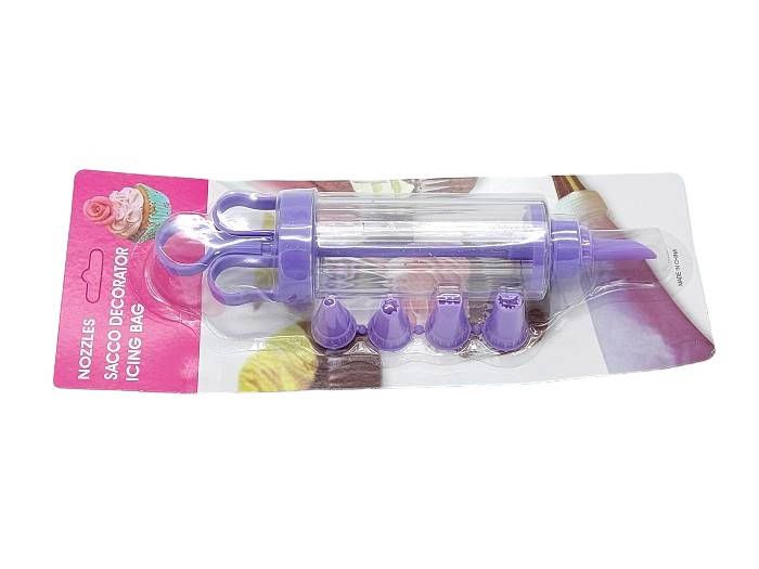 Кондитерський шприц із насадками для крему 4 штуки Шприц кондитера пластиковий L 21 cm