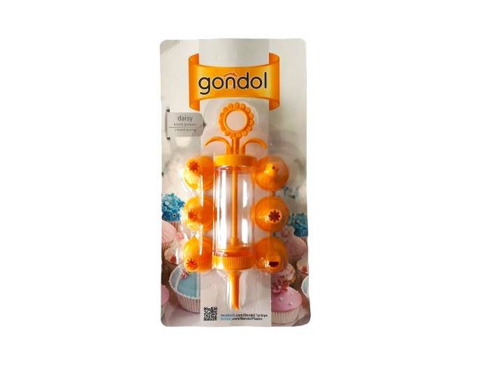 Кондитерський шприц із насадками для крему 7 штук пластикових Gondol Шприц кондитера пластиковий L 23 cm