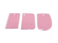 Скребок шпатель кондитерський для крему та тіста пластиковий у наборі 3 штуки зубчастий та овальний 12*8 cm