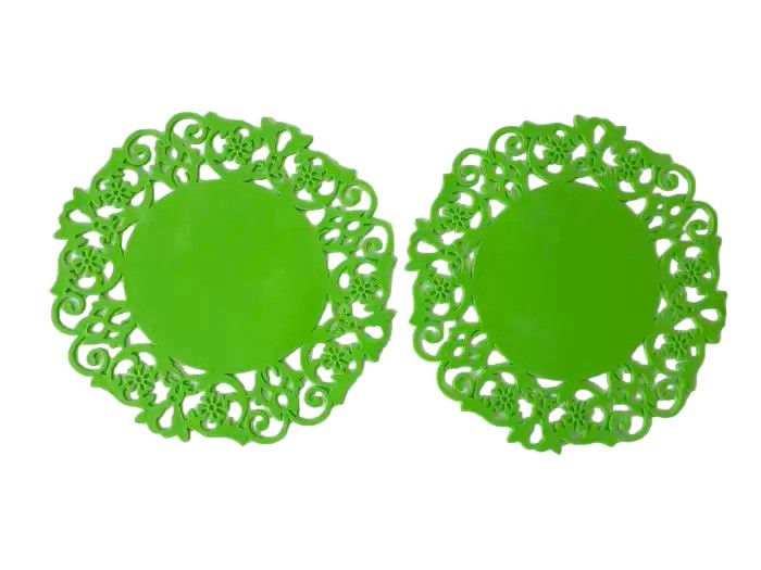 Підставка силіконова килимок під гаряче Підставка під гарячу чашку або кухоль силікон Ажур набір 2 шт D 15