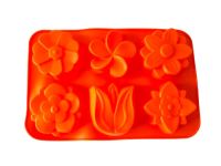 Форма силіконова кондитерська для випічки печива та десертів Квіти 6 штук 26*16 cm