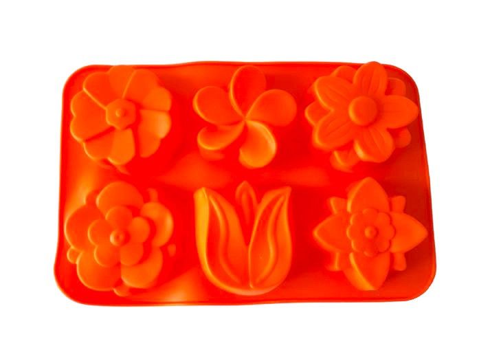 Форма силіконова кондитерська для випічки печива та десертів Квіти 6 штук 26*16 cm