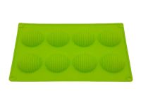 Форма силіконова кондитерська для випічки печива і десертів Рифлена півсфера 8 штук 28*16*2,5 cm/5,5*4 H 2
