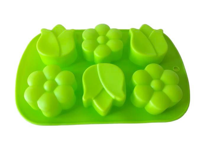 Форма силіконова кондитерська для випічки печива і десертів Квіти 6 штук 26*17*3 cm