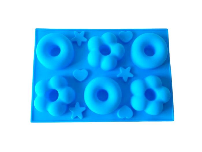 Форма силіконова кондитерська для випічки пончиків і печива Асорті 6 штук 25,5*17,5 cm/6,5*2,5 cm