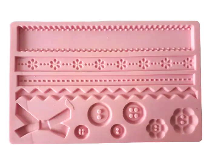 Молд силіконовий кондитерський для мастики та шоколаду Оборка та Гудзики 19*22 cm