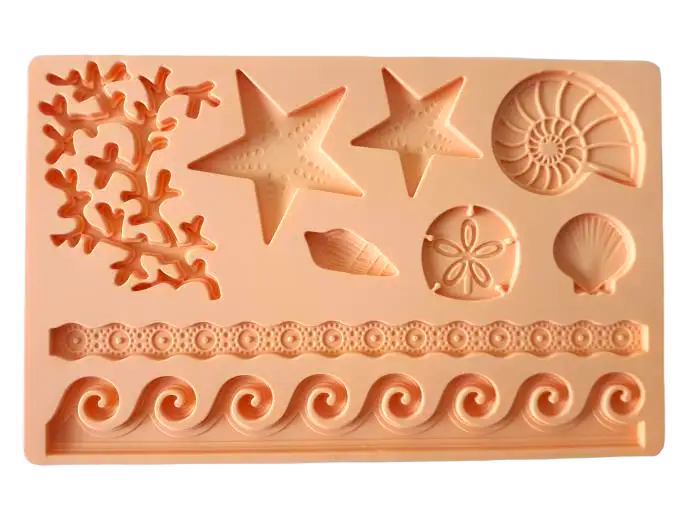Молд силіконовий кондитерський для мастики та шоколаду Море 13*20 cm