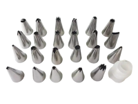 Набір кондитерських насадок для крему та прикраси тортів з нержавіючої сталі 24 штуки D 1,8 cm H 2,8 cm