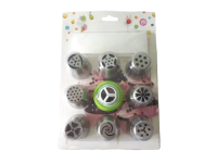 Набір кондитерських насадок для крему та прикрашання тортів нержавійка 8 шт малазійські Тюльпани з перехідником