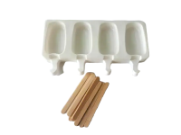 Форма силіконова для морозива Ескімо та євродесертів з паличками у наборі 4 штуки 26*15 cm / 9*5 cm H 2 cm