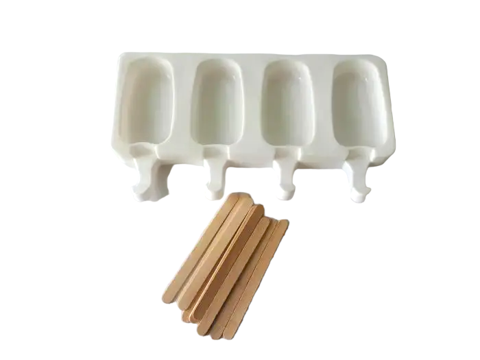 Форма силіконова для морозива Ескімо та євродесертів з паличками у наборі 4 штуки 26*15 cm / 9*5 cm H 2 cm