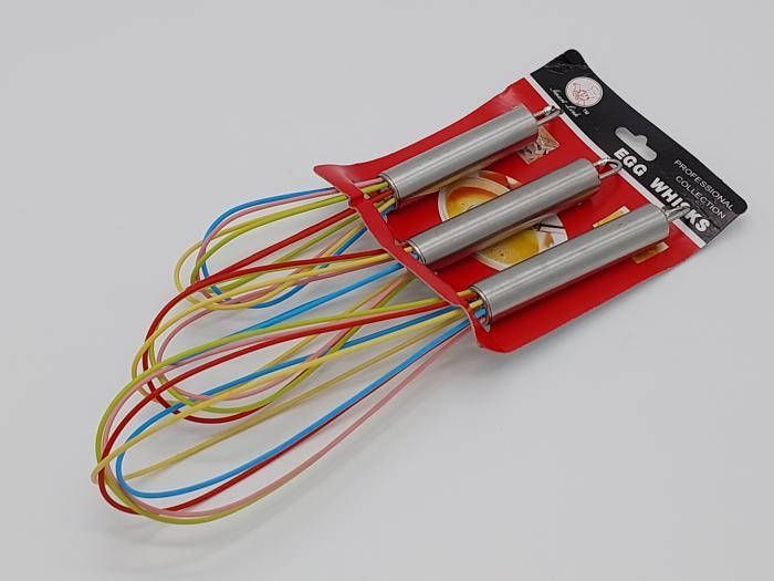 Набір вінчиків кулінарних кондитерських силіконових для збивання яєць крему і тіста 21/25/30 cm