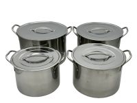 Набір каструль з нержавіючої сталі 4 штуки середні Каструлі з нержавіючої сталі 9,8/ 8,5 / 6,5 / 5,2 л