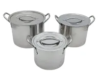 Набор кастрюль 3 штуки с крышкой нержавейка высокие 2,5л,  3,5л,  4,5л