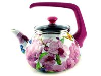 Чайник Interos Орхидея эмалированный для всех видов кухонных плит 2,2 л (73027)
