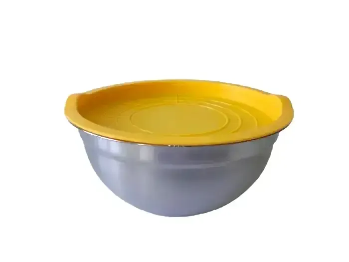 Миска кухонна з нержавіючої сталі глибока з кришкою D 22 cm H 10 cm 2,2 літра для їдальні Нержавійка
