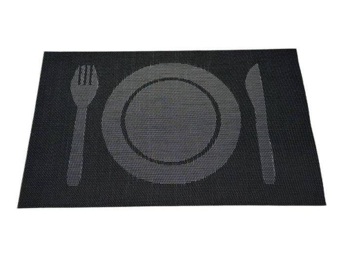 Серветка сет ПВХ підставка під тарілку підкладка Сервірувальний килимок для столу чорна/сіра 30*45 cm кухонна для столових принад