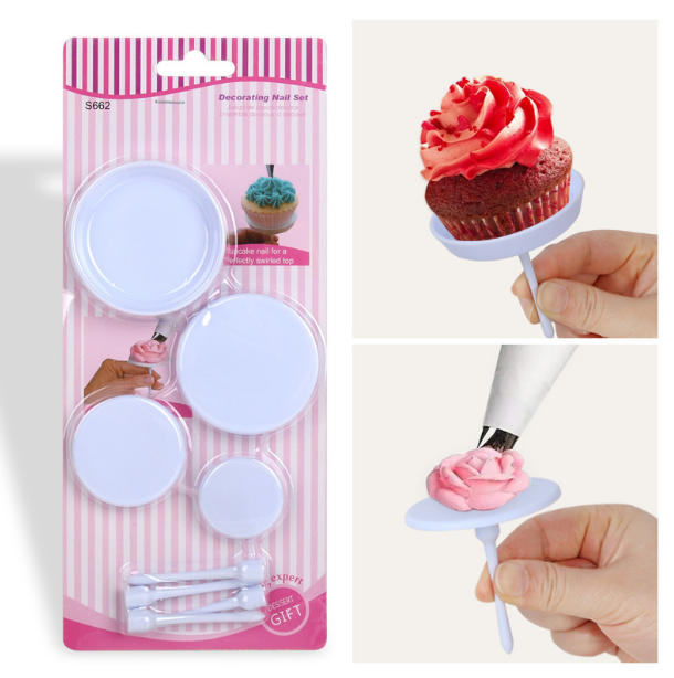 Набір гвоздиків кондитерських пластикових тримачів для створення квітів, кексів і роботи з кремом 4 штуки