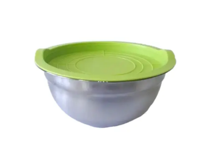 Миска кухонна з нержавіючої сталі глибока з кришкою D 20 cm H 9,5 cm 1,9 літра для їдальні Нержавіюча сталь