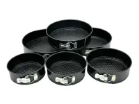 Набір круглих роз'ємних форм металевих для випічки торта Тефлон 6 штук D 18 / 20 / 22 / 24 / 26 / 28 cm