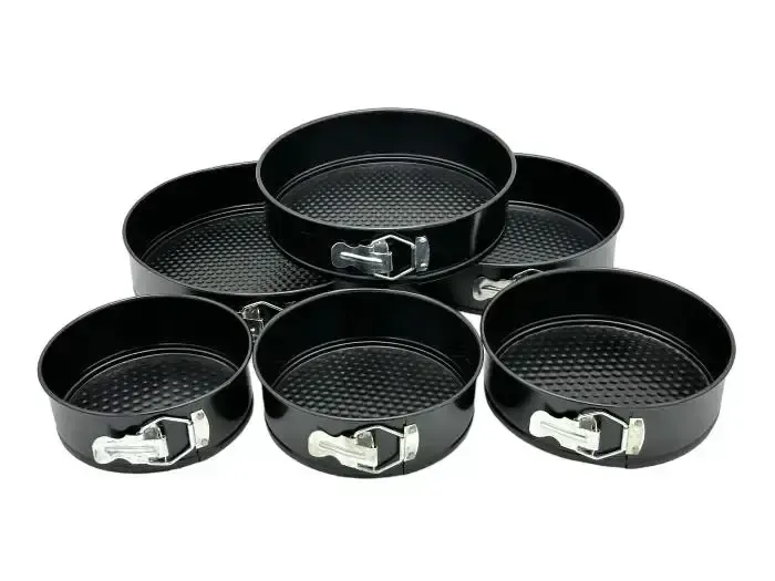 Набір круглих роз'ємних форм металевих для випічки торта Тефлон 6 штук D 18 / 20 / 22 / 24 / 26 / 28 cm