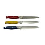 Набір кольорових ножів кухонних універсальних 3 штуки L 22 cm лезо 11,5 cm Кухонні ножі та підставки