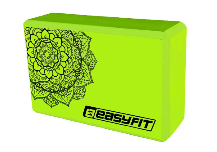 Блок для йоги EasyFit EVA з малюнком м'ятний