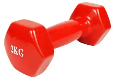 Гантель для фітнесу 2.0 кг EasyFit із вініловим покриттям червона