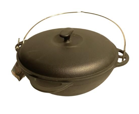 Казан чавунний 10 л з чавунною кришкою 