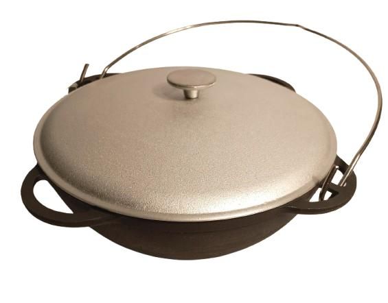 Казан чавунний з алюмінієвою кришкою 10 л