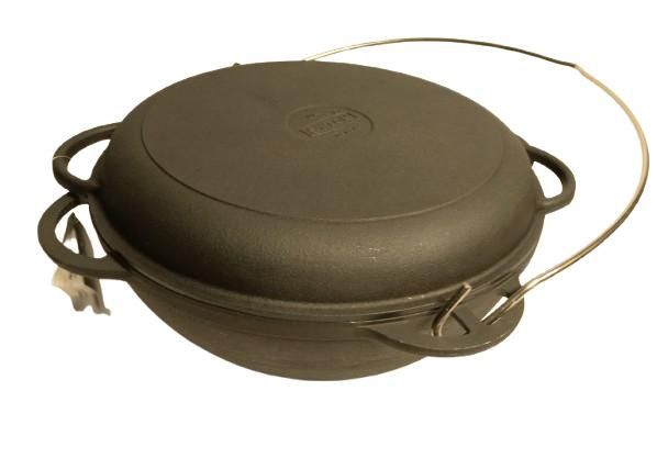 Казан чавунний 10 л з кришкою сковородою