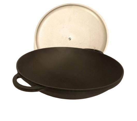 Жаровня чавунна з кришкою алюмінієвою 300 мм