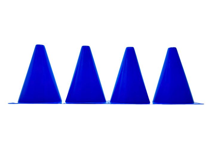 4BL	Конуси-фішки спортивні EasyFit 17 см (набір з 4 штук) сині
