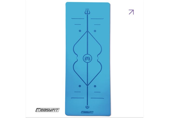 Килимок для йоги професійний EasyFit Pro каучук 5 мм Блакитний