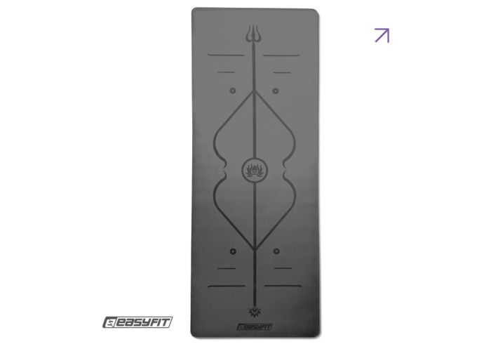 Килимок для йоги професійний EasyFit Pro каучук 5 мм Чорний