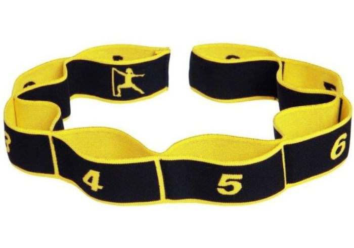 Еспандер стрічка EasyFit з петлями для тренувань жовтий (MEDIUM