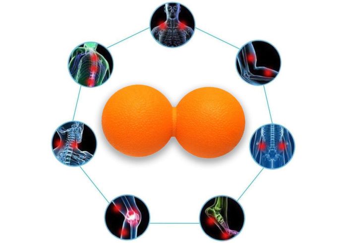 Масажний м'ячик EasyFit TPR подвійний 12х6 см помаранчевий