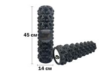 Масажний ролик EasyFit Grid Roller Extreme 45 см Чорний 