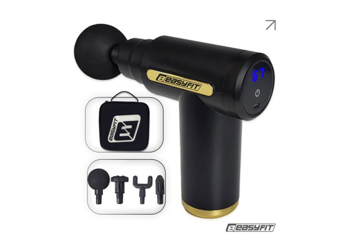 Перкусійний масажер для тіла EasyFit Pulse Mini 4 насадки, 6 режимів