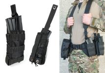 Підсумок під магазин АК/РПК одинарний відкритий чорний (MOLLE, підсумок на розгрузку, жилет, РПС)