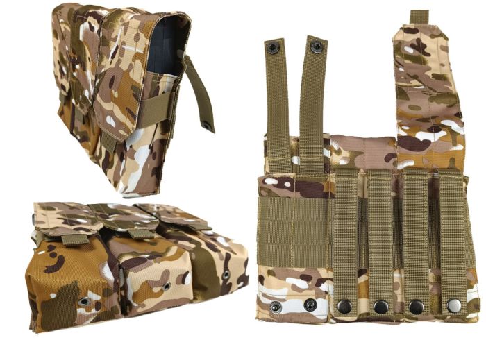 Підсумок під 6 магазінів АК/РПК потрійний мультикам (MOLLE, підсумок на розгрузку, жилет, РПС)