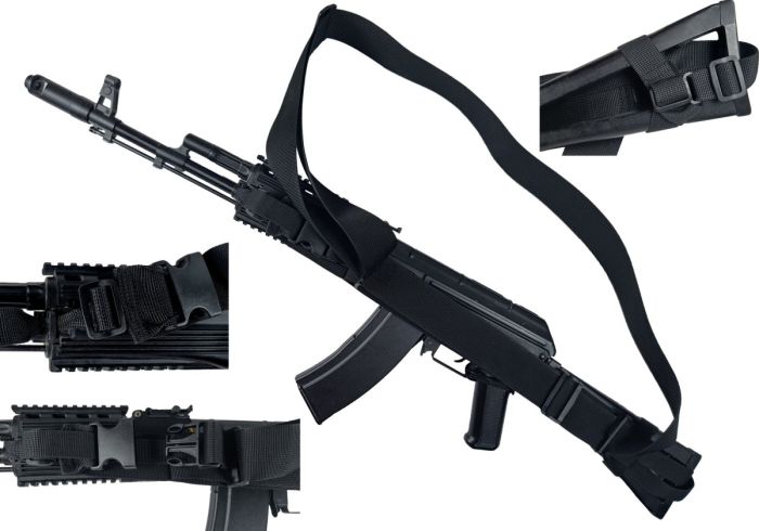 Ремінь збройовий трьохточковий тактичний 3-point чорний (трьохточка