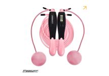 Скакалка для схуднення EasyFit TwinRope 2,8 м чорний-рожевий